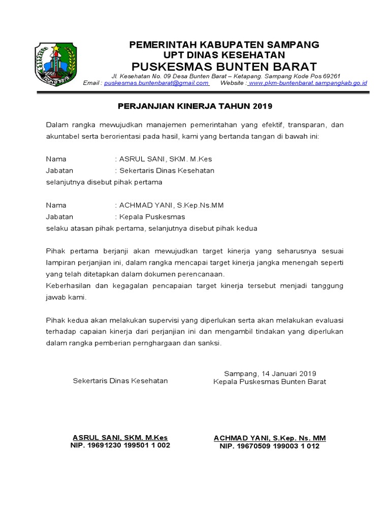 Perjanjian Kinerja Pdf