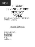 Physics Investigatory Project Work: Jawahar Navodaya Vidyalaya, VATTEM - 509203