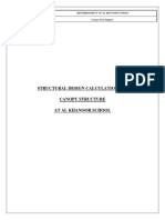 Structural Design Calculations of Canopy Structure at Al Khanoor School