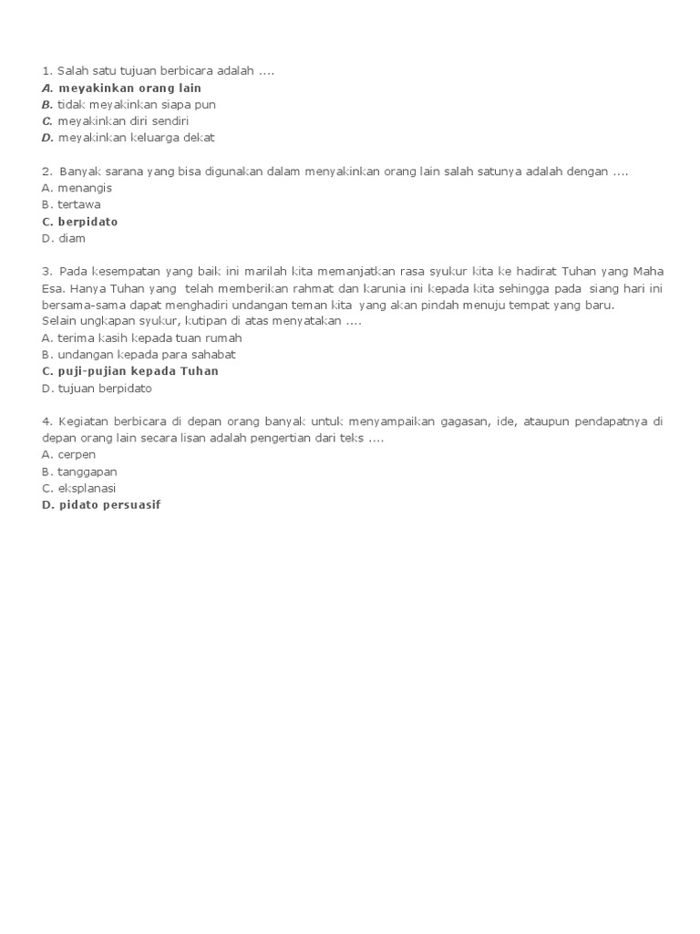 50+ Contoh Soal Teks Pidato Persuasif Dilengkapi Kunci Jawaban (Terbaru
