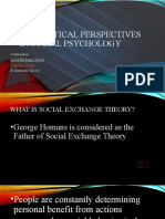 Social Exchange, Cognitive & Evolutionary Theories in Social Psychology