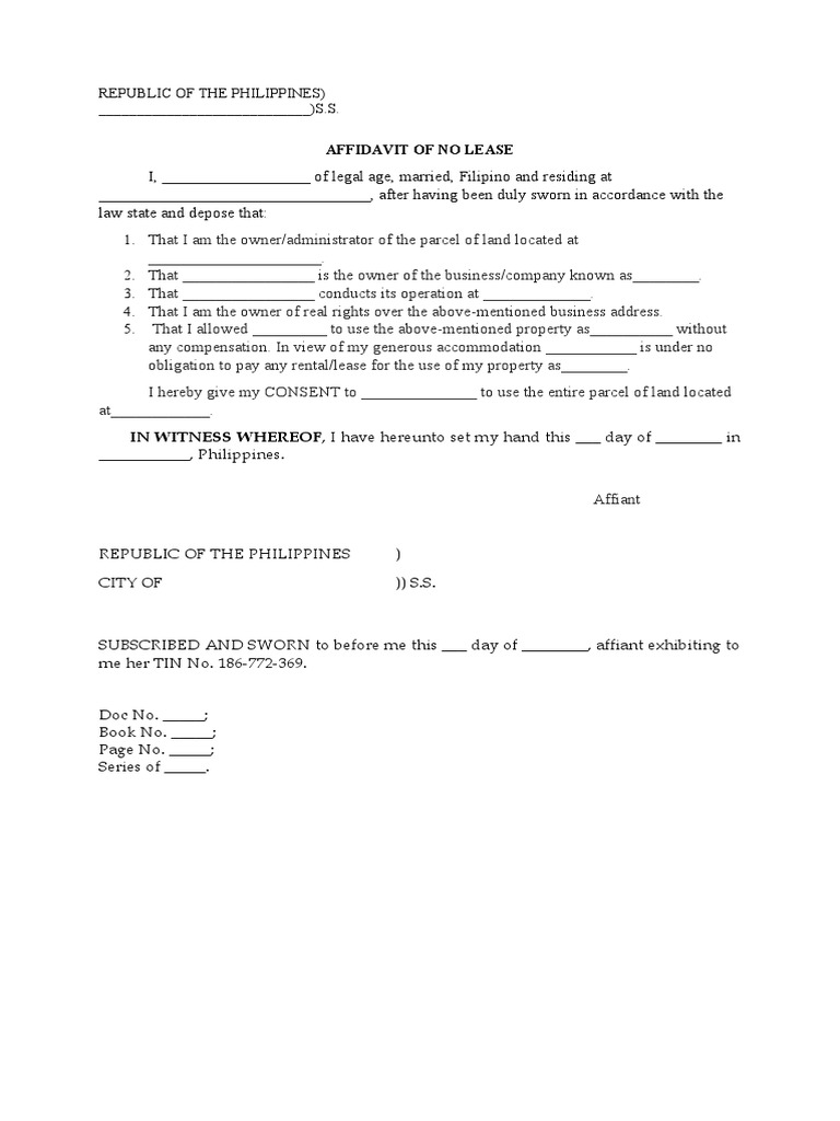 Affidavit of No Rental | PDF