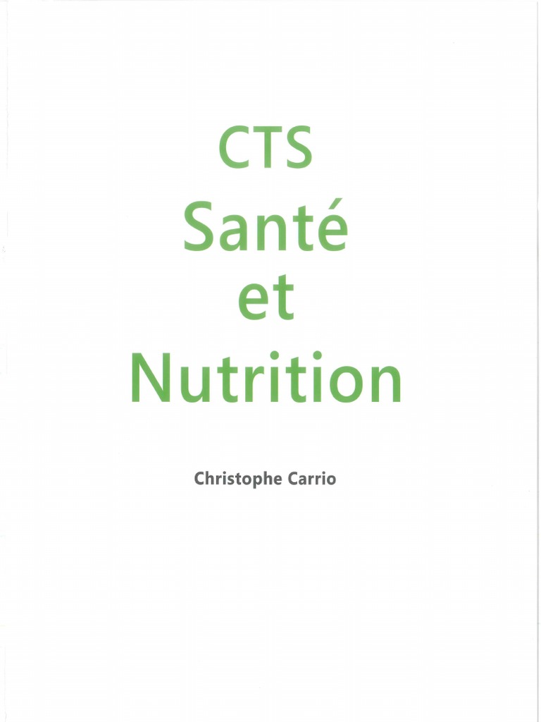 CTS Christophe Carrio - Santé Et Nutrition PDF, PDF, Obésité