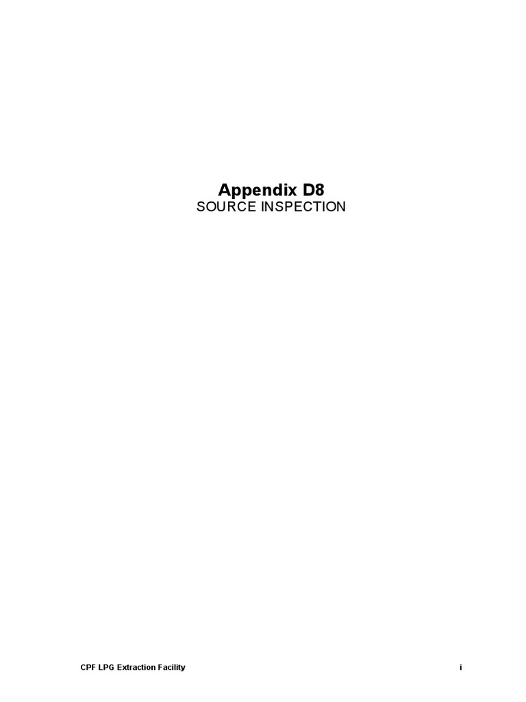 Appendix d8 Source Inspection Descargar gratis PDF Specification