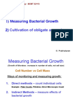 1) Measuring Bacterial Growth 2) : Cultivation of Obligate Anaerobes