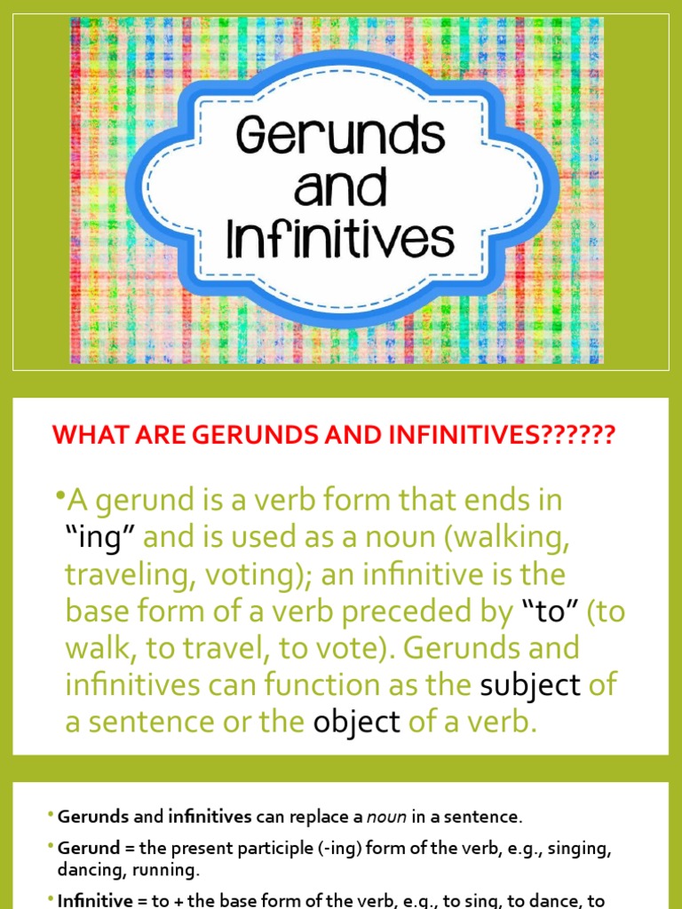 Understanding Gerunds and Infinitives | PDF | Verb | Subject (Grammar)