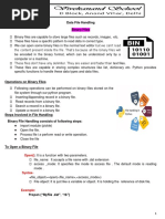 Binary File Notes