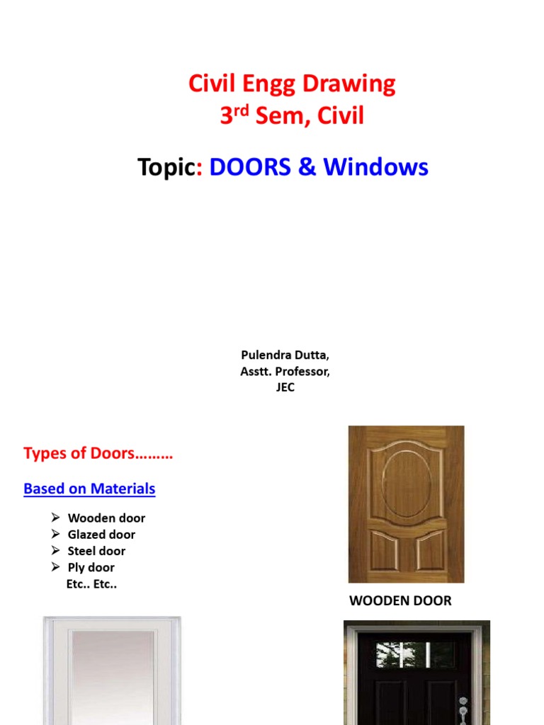 PDF Note - Doors and Windows | PDF | Door | Window