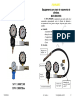 Teste de vazamento de cilindros em equipamento MVC-3000/3200