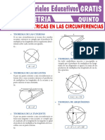 Relaciones Métricas en Las Circunferencias para Quinto Grado de Secundaria