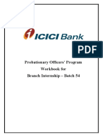 Probationary Officers' Program Workbook For Branch Internship - Batch 54