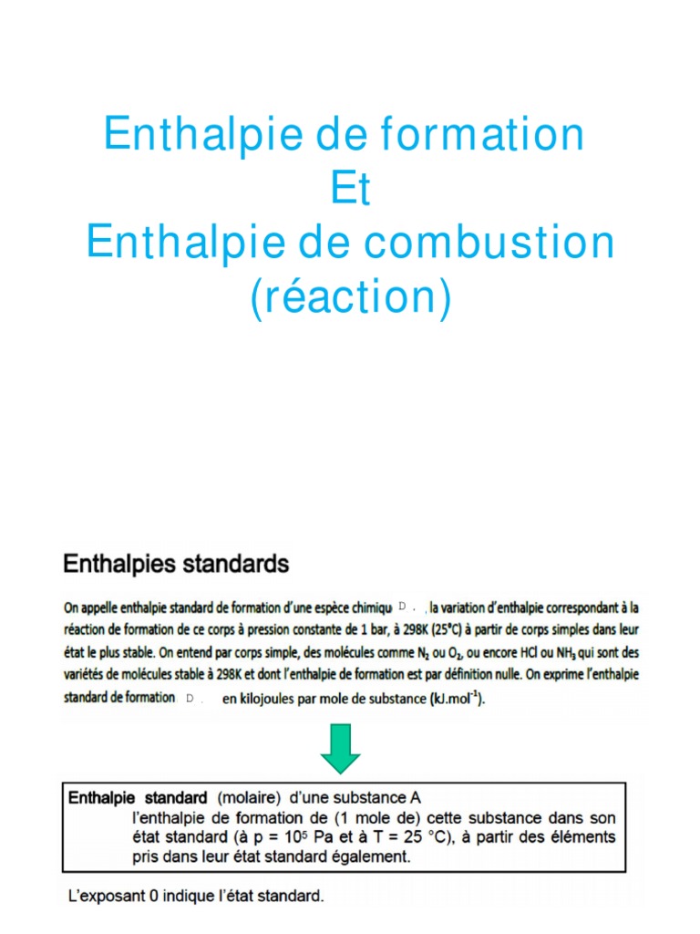 Enthalpie de combustion et pouvoir calorifique | PDF | La combustion ...