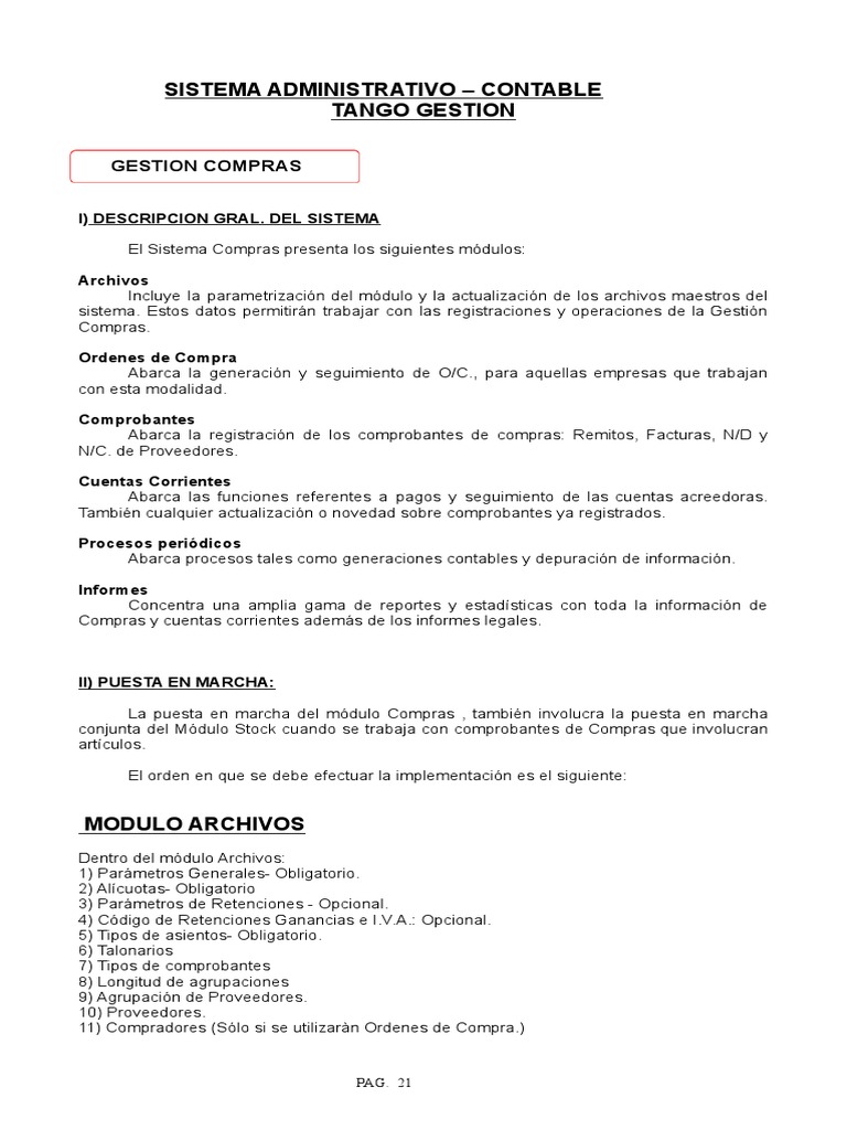 Módulo de Compras en Tango Gestión | PDF | Contabilidad | Impuestos