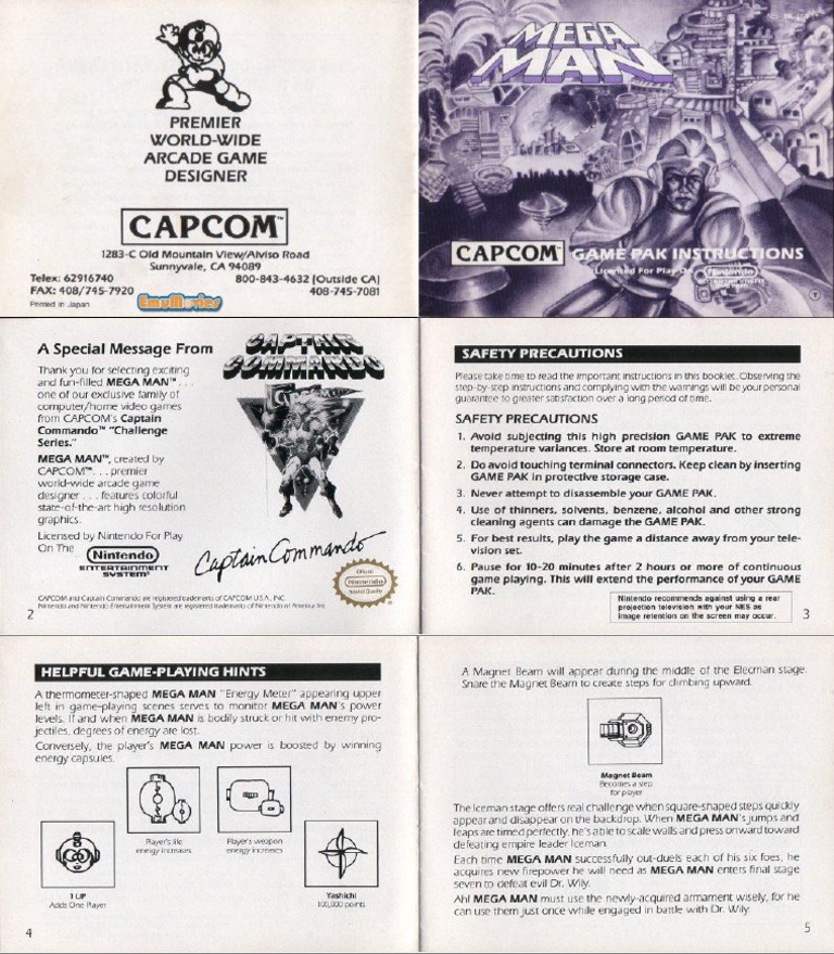 Mega Man Nes Manual | PDF