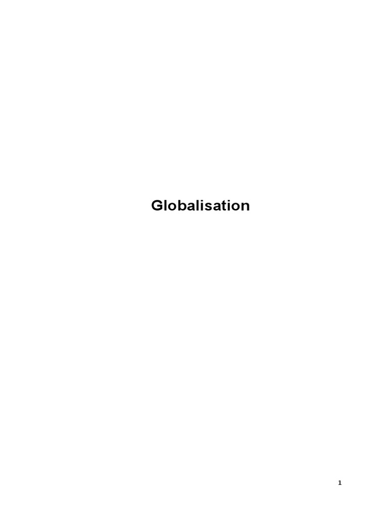 Globalisation An Analysis Of Its Impact And Influences Pdf