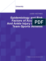 Epidemiology and Risk Factors of Acute Knee and Ankle Injury in Youth Team-Sports Athletes