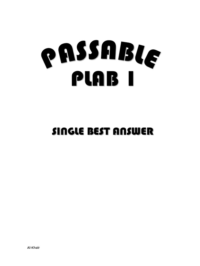 Single Best Answers: A Collection of PLAB 1 Practice Questions | PDF ...