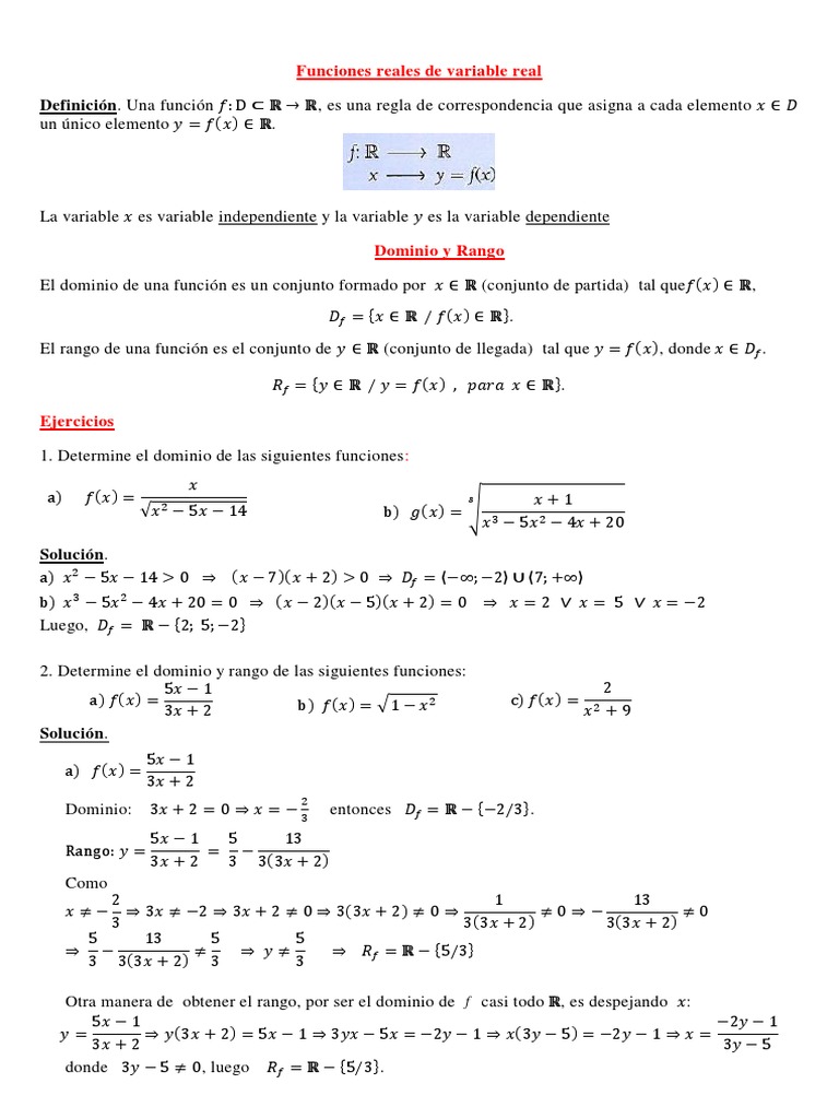 Funciones Reales de Variable Real | PDF | Función (Matemáticas ...