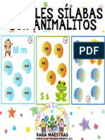 Carteles de sílabas con animalitos recopilado por Materiales Educativos Maestras