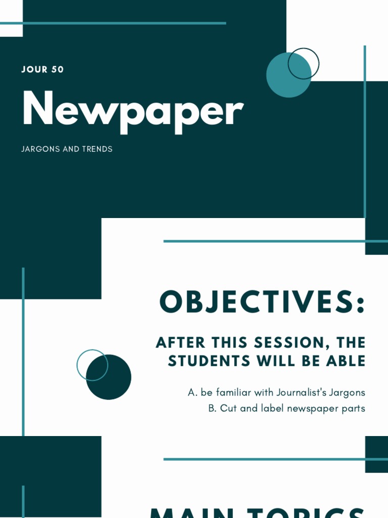Newspaper Jargon and Trends PDF Newspapers News