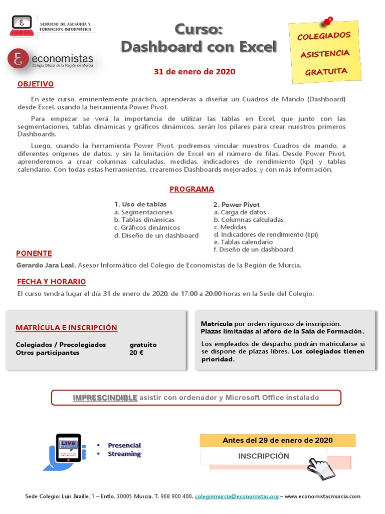 Curso de Dashboard en Excel Gratis | PDF | Microsoft Excel | Software