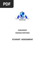 Student Assessment: BSBADM502 Manage Meetings