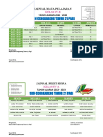 Jadwal Pelajaran Kelas 4B