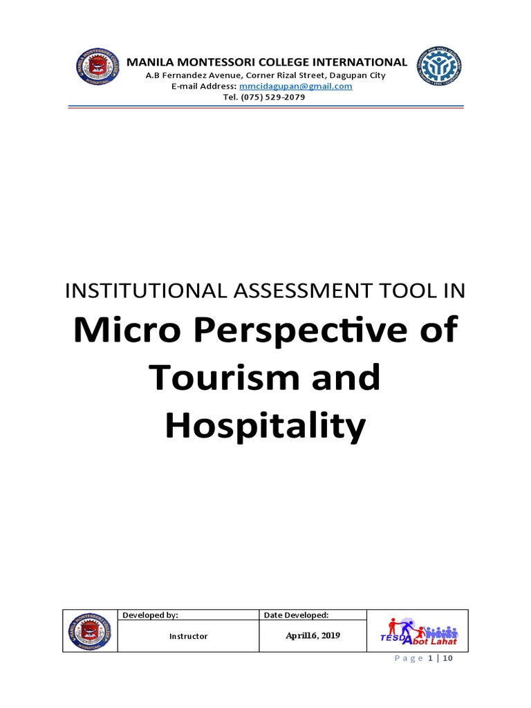 Micro Perspective on Tourism Assessment | PDF | Tourism | Airlines