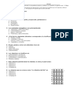 EVALUACIÓN CLASES DE ALIMENTOS