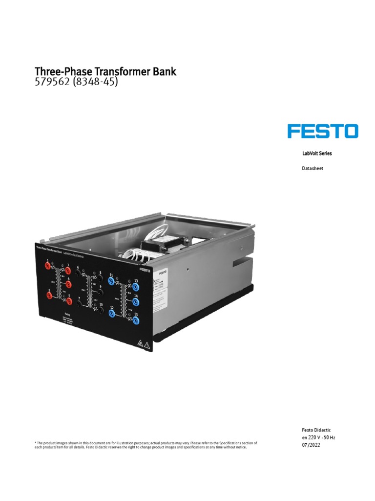 ThreePhase Transformer Bank 579562 (834845) Labvolt Series PDF