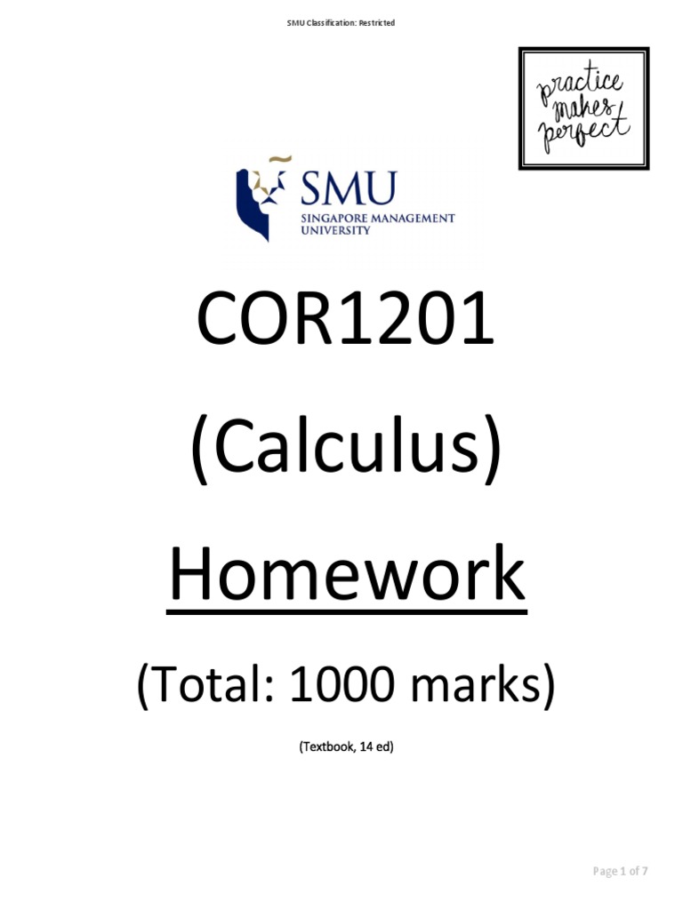 Calculus Homework for Students | PDF | Maxima And Minima | Mathematical ...