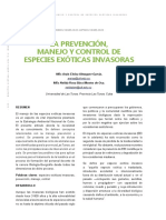 La Prevención, Manejo Y Control de Especies Exóticas Invasoras