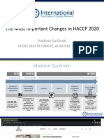 The Most Important Changes in HACCP 2020: Vladimir Surčinski Food Safety Expert, Auditor, Trainer