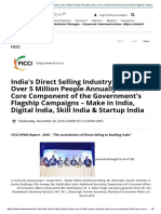 India's Direct Selling Industry Trains Over 5 Million People Annually and Is A Core Component of The Government's Flagship Campaigns - Make in India, Digital India, Skill India & Startup India