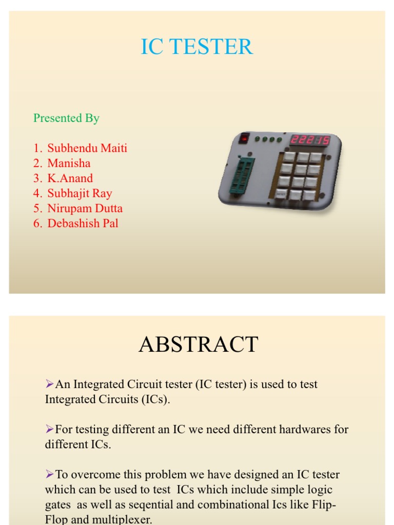 Smart IC Tester Project Overview | PDF | Computers | Technology ...