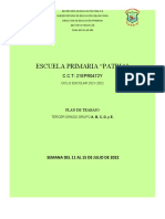 Plan de Actividades Del 11 Al 15 DE JULIO