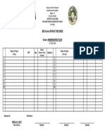 Bee Form (Pupils' Record) : Grade: Kindergarten-Tulip