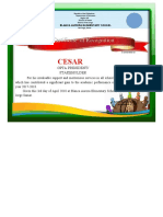 Cesar C.: Certificate of Recognition