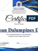 Joan Dalumpines Dy: Republic of The Philippines Department of Education