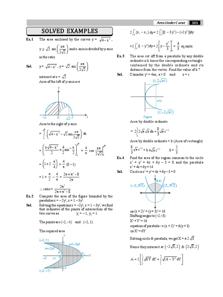 Area Under Curves: Calculations and Examples | PDF | Tangent | Area