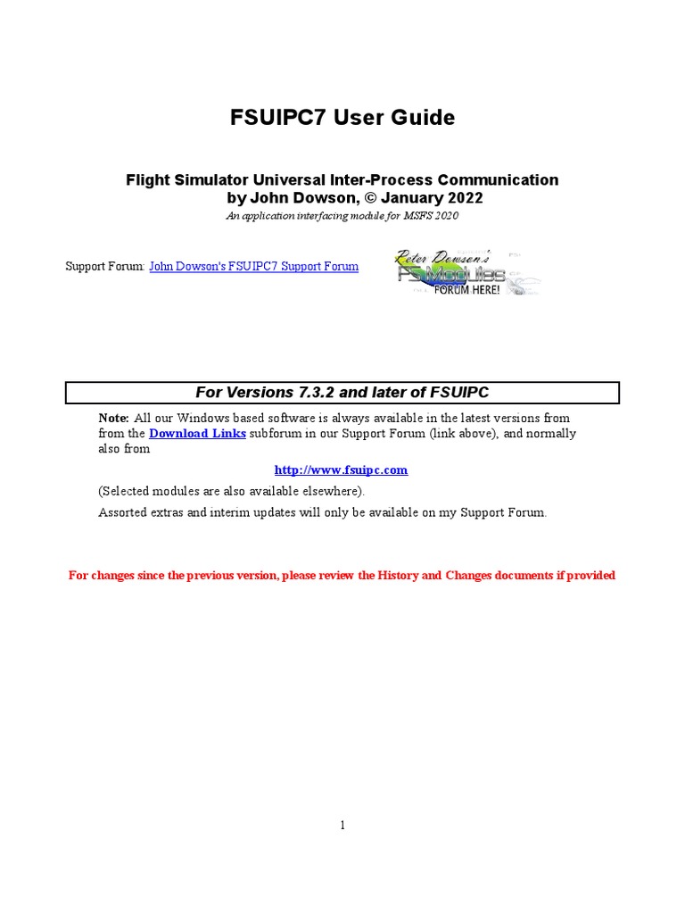 Fsuipc7 User Guide | PDF | Command Line Interface | Computer File
