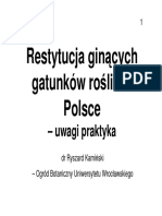 Restytucja Ginących Gatunków Roślin W Polsce - Ryszard Kamiński