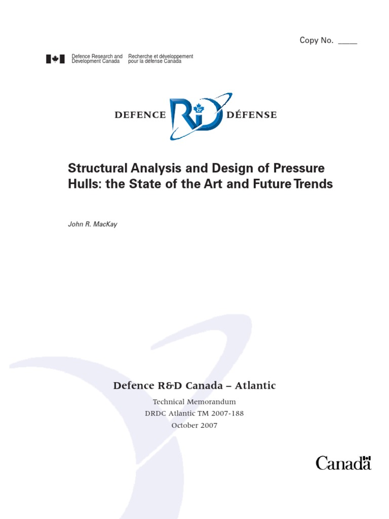 Structural Analysis and Design of Pressure Hulls - The State of The Art ...