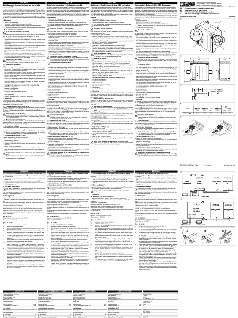 Packb Ups Bat PB 24dc 12ah 1277018 Ia 01 | PDF | Électricité ...