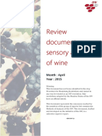 Review Document On Sensory Analysis of Wine: Month: April Year: 2015