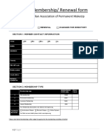 Membership/ Renewal Form: Indian Association of Permanent Makeup