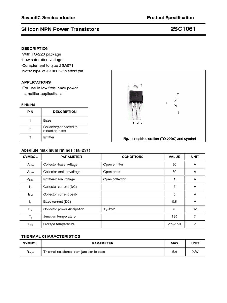 2sc1061 Transistor To-220v 50v 3a 25w BCE Mfg Hitachi 2s C1061 - Foto 6