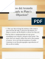 How Did Aristotle Reply To Plato's Objection?