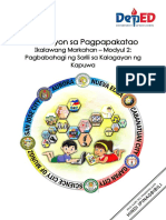 Edukasyon Sa Pagpapakatao: Ikalawang Markahan - Modyul 2: Pagbabahagi NG Sarili Sa Kalagayan NG Kapuwa