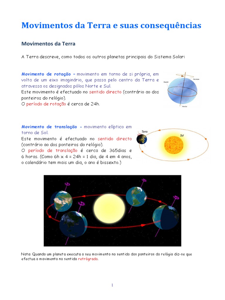 Movimentos Da Terra e Suas Consequências | PDF | Mecânica celeste ...
